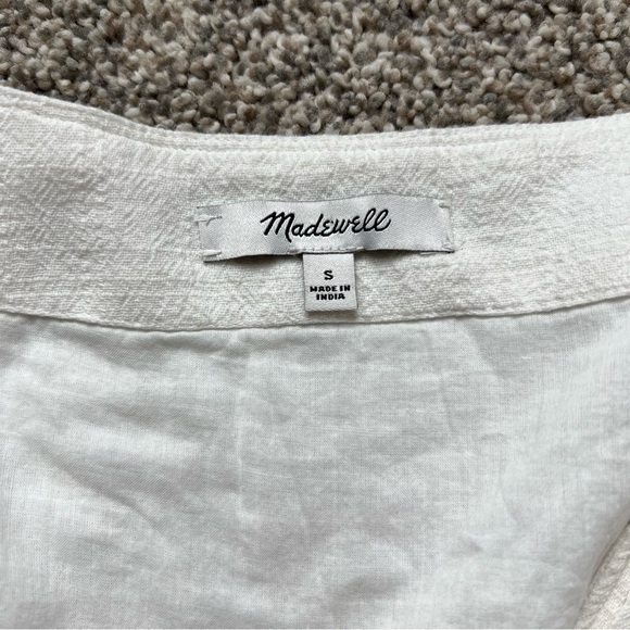 Madewell Ruffle-Sleeve Wrap Mini Dress in White, Size Small - Picture 5 of 10